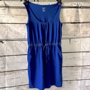 Women’s Lands End Canvas 1963 dress size XS, bright blue with drawstring waist